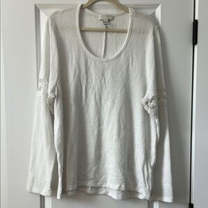 Cream Relaxed Long Sleeve Sweatshirt